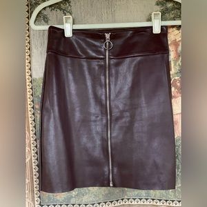 Express Dark Brown Vegan Mini Skirt size 2